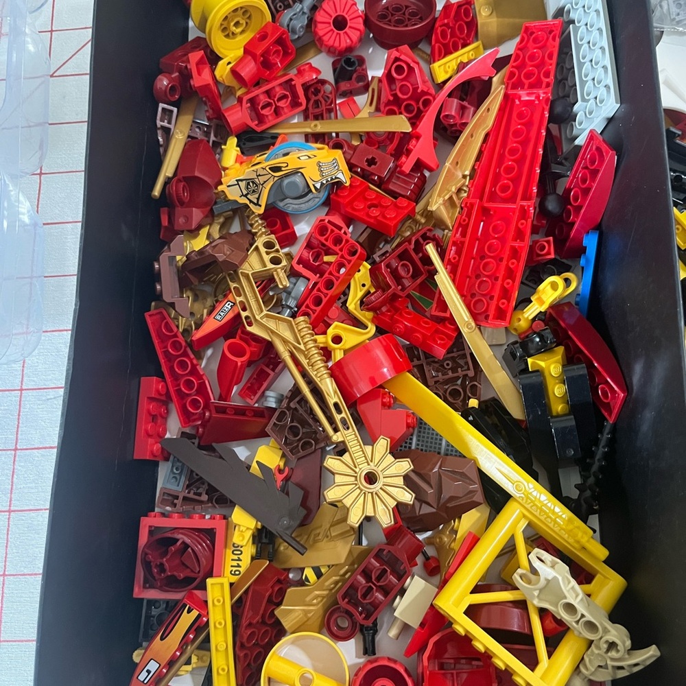 Lego Assorted Red, Yellow, Gold Building Parts Mix